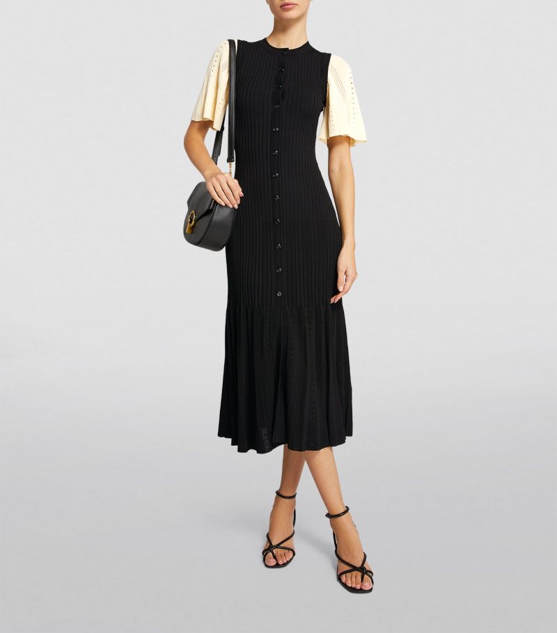 Melivya™ SANDRO Ribbed Midi Dress