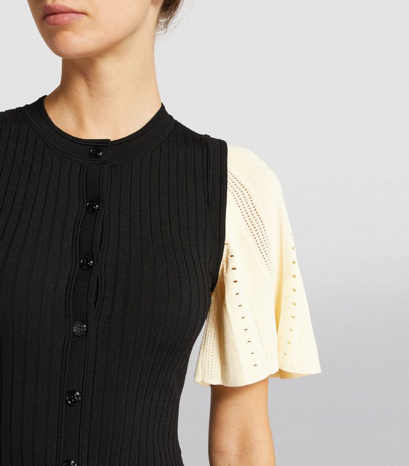 Melivya™ SANDRO Ribbed Midi Dress