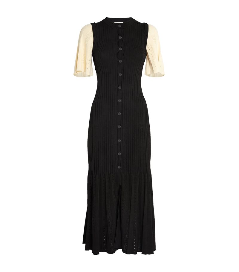 Melivya™ SANDRO Ribbed Midi Dress