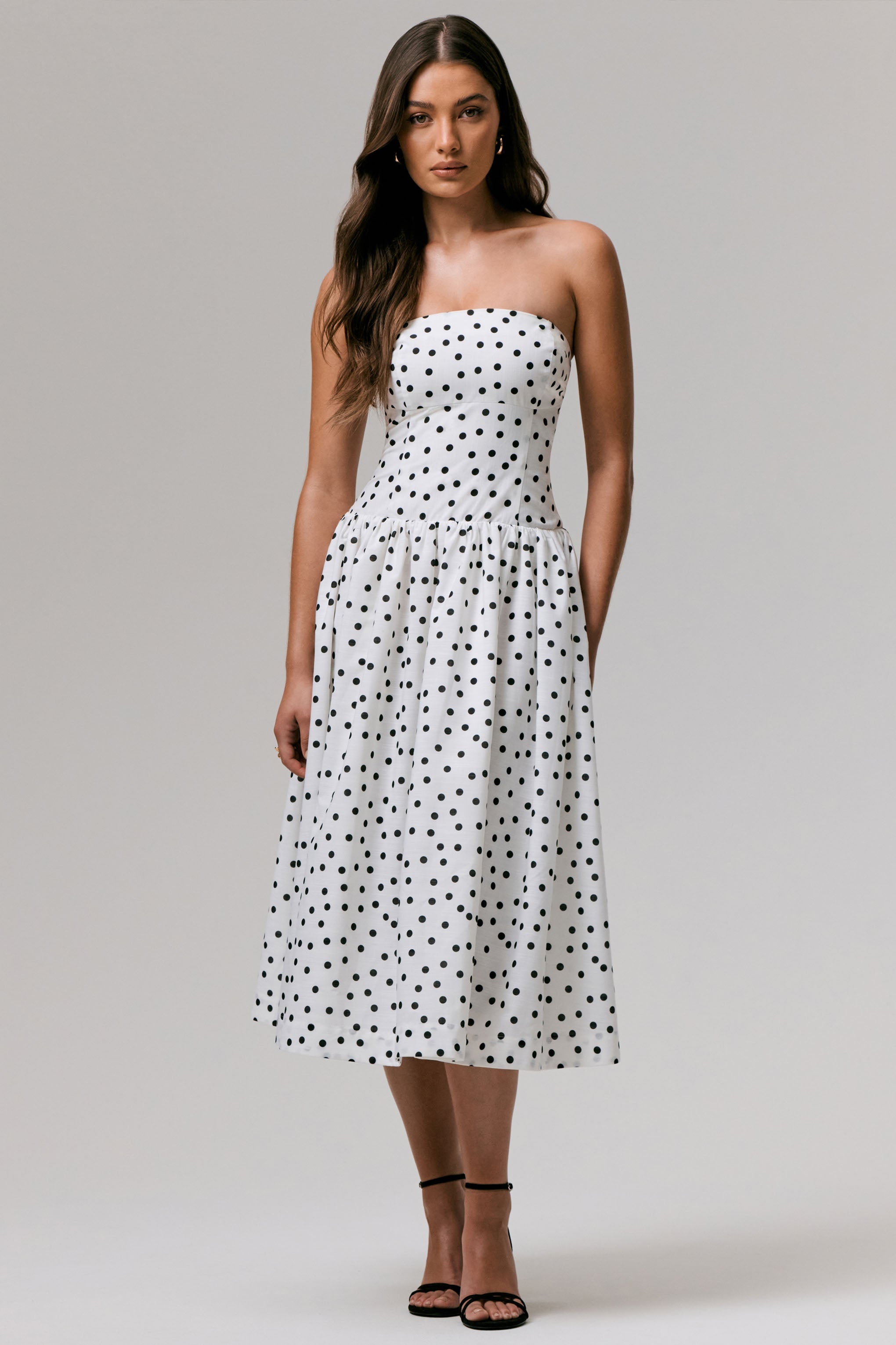 Melivya™ Polka Dot Midi Dress