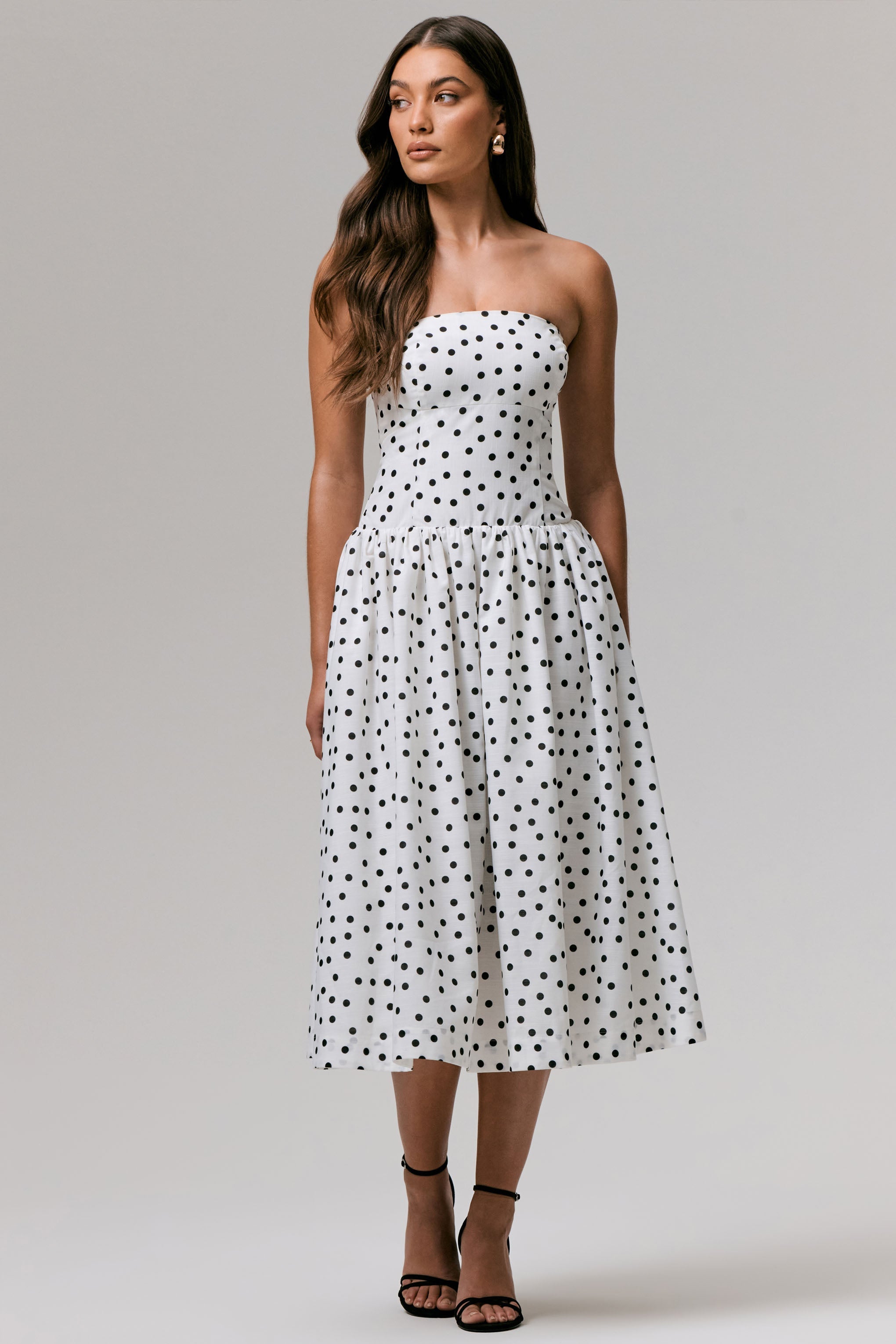 Melivya™ Polka Dot Midi Dress