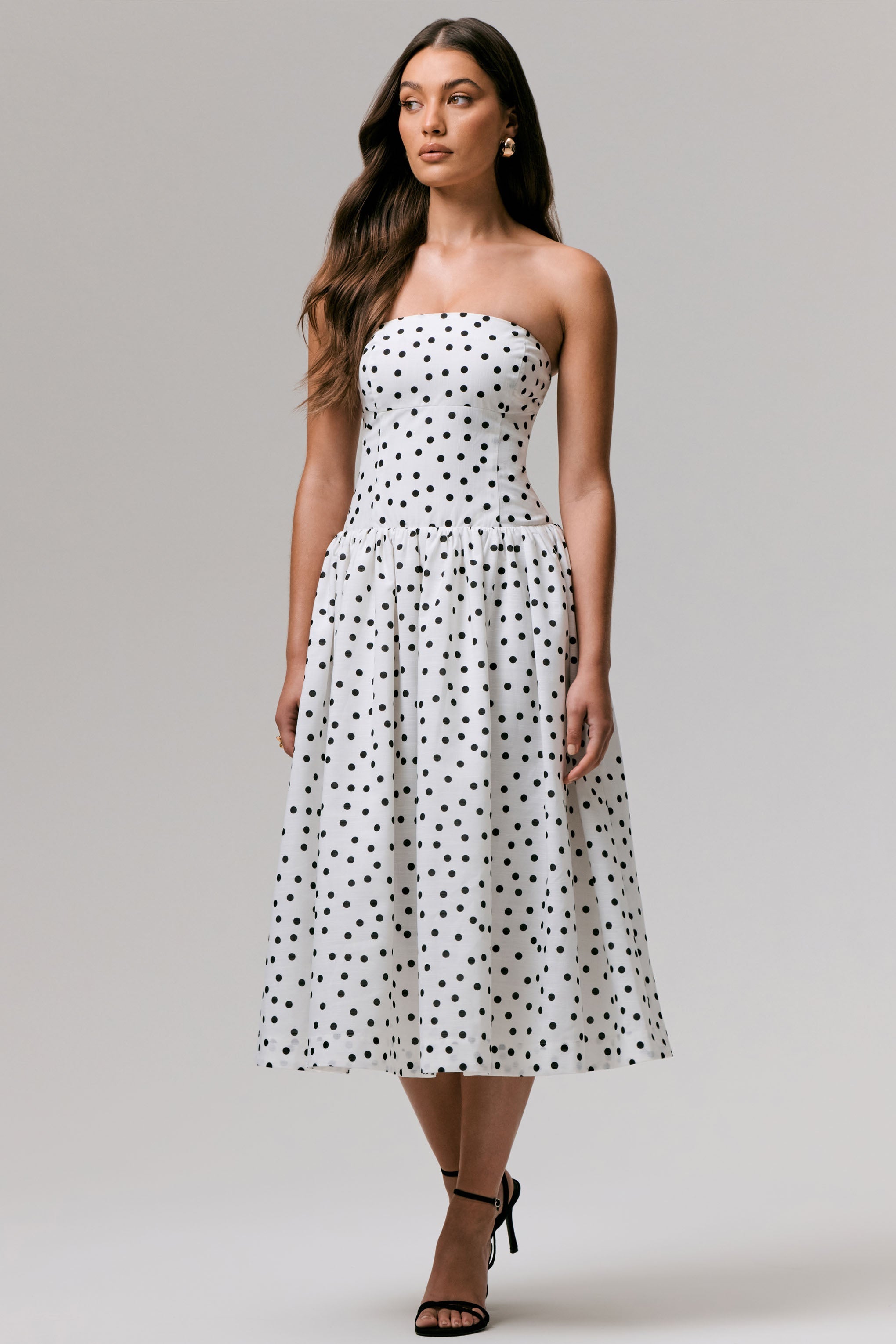 Melivya™ Polka Dot Midi Dress