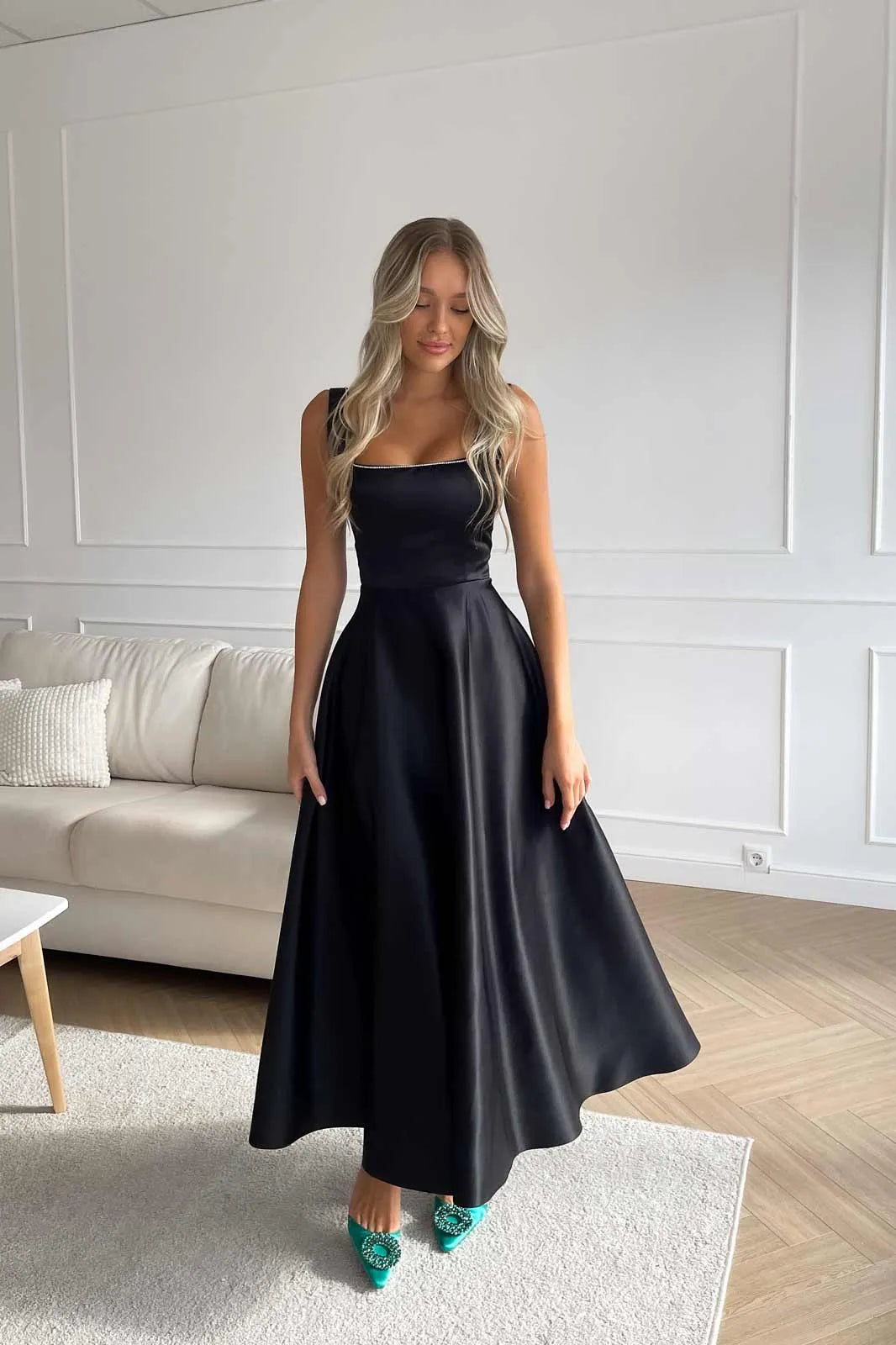 Melivya™ Strap Decorated Bodice Midi Dress