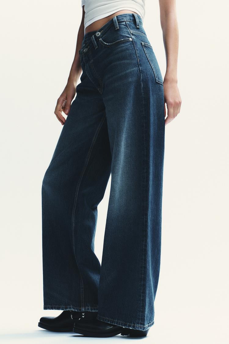 Melivya™ Vintage Wash Wide-Leg Denim Pants