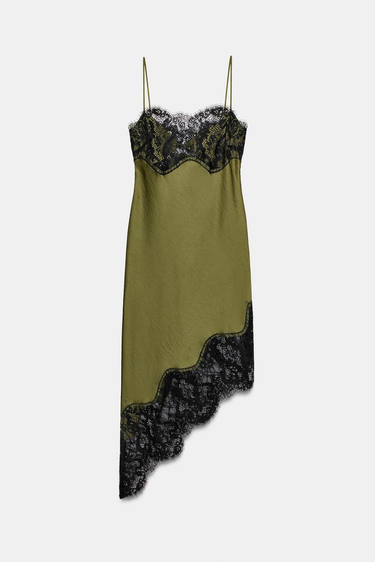 Melivya™ Olive Moon Lace Midi Dress