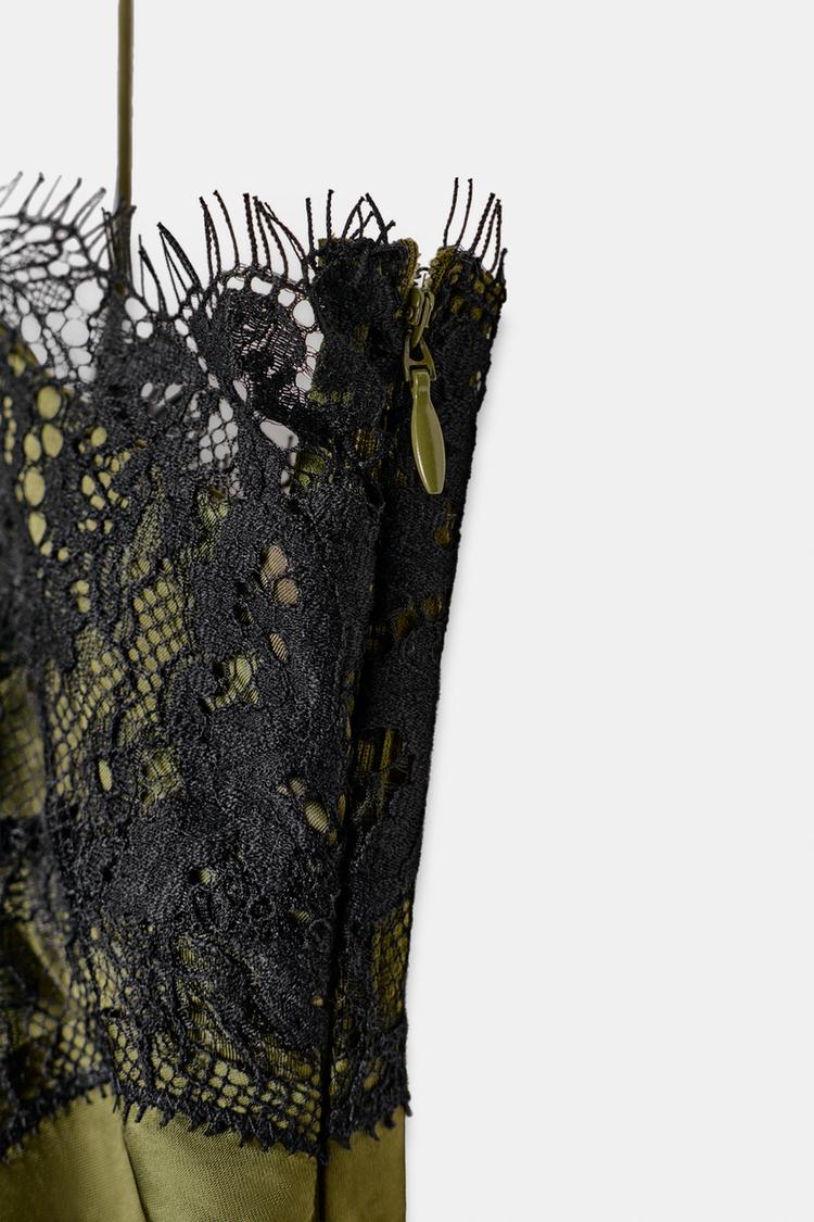 Melivya™ Olive Moon Lace Midi Dress