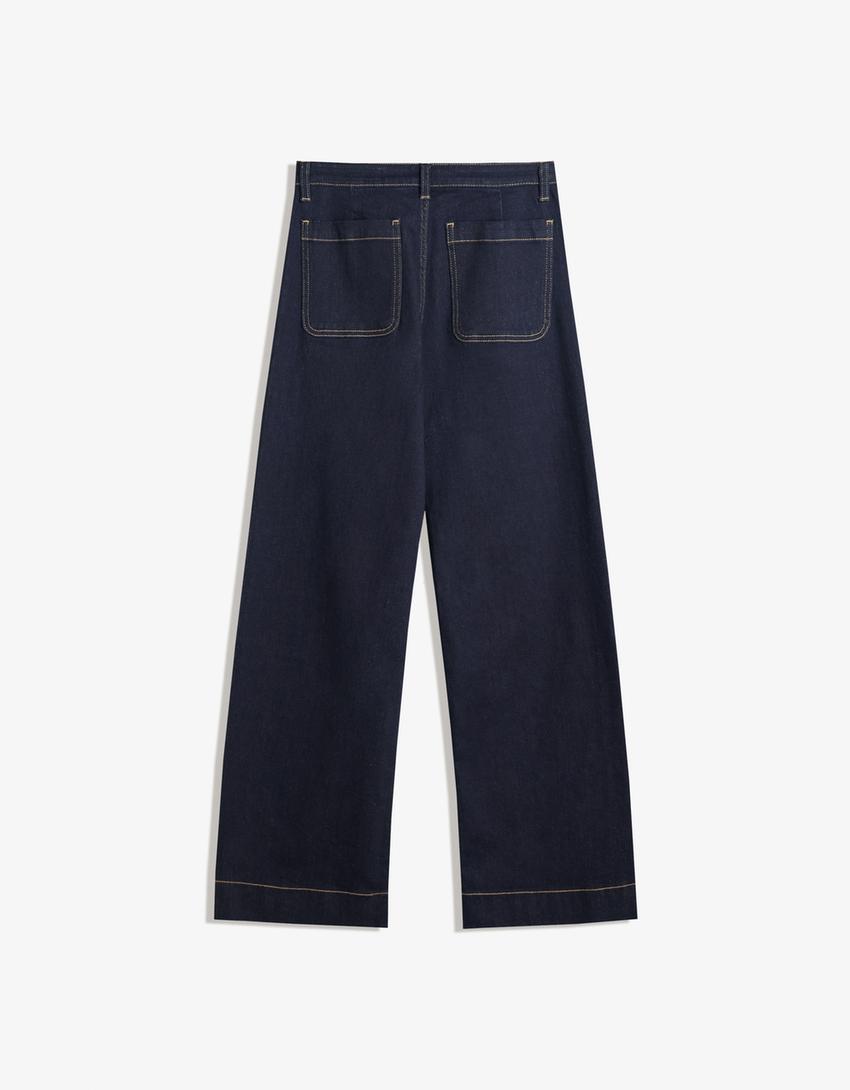 Melivya™ Indigo Ease Wide Flare Jeans