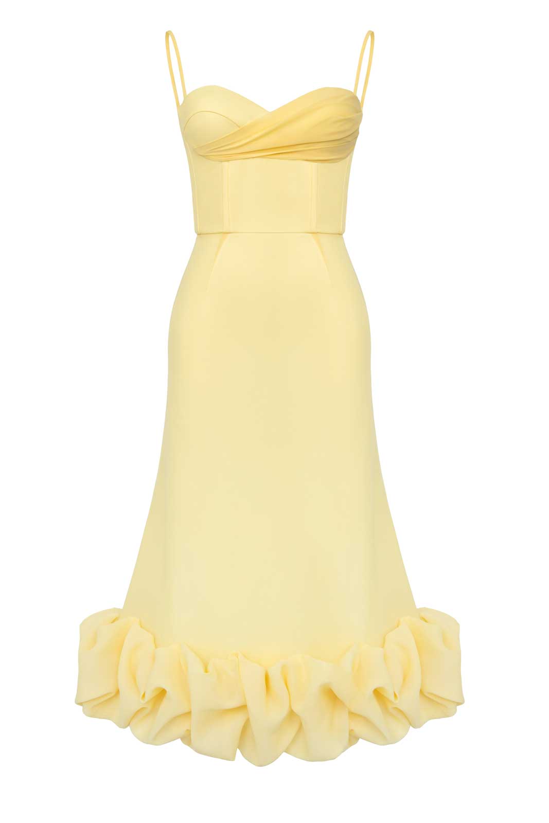 Melivya™ Draped Bodice Bottom Flounced Bustier Dress