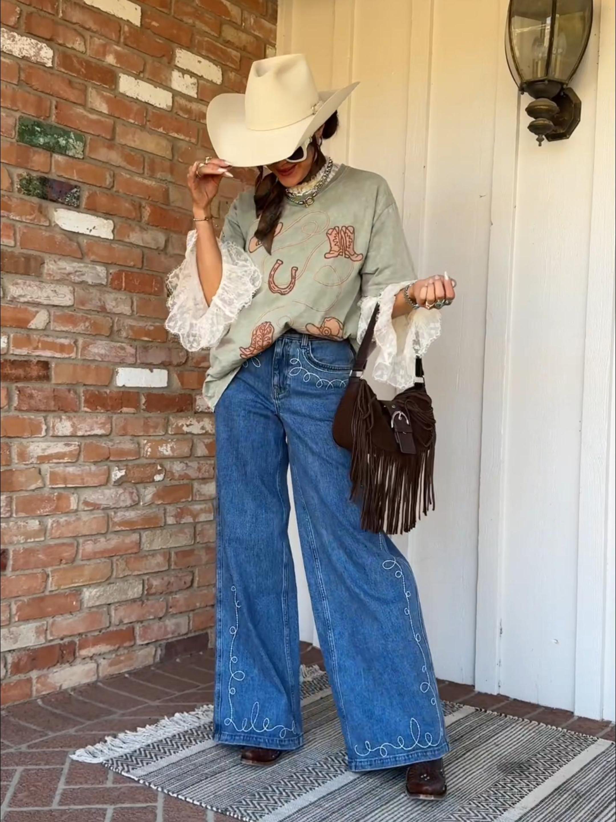 Melivya™ Bay Western Jeans – Desert Vintage