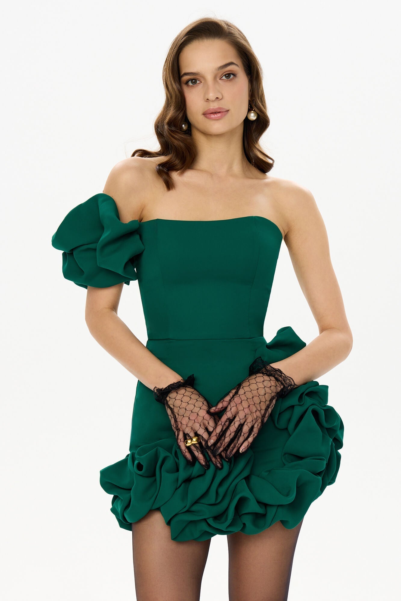 Melivya™ Flounced Bottom One Shoulder Bustier Dress