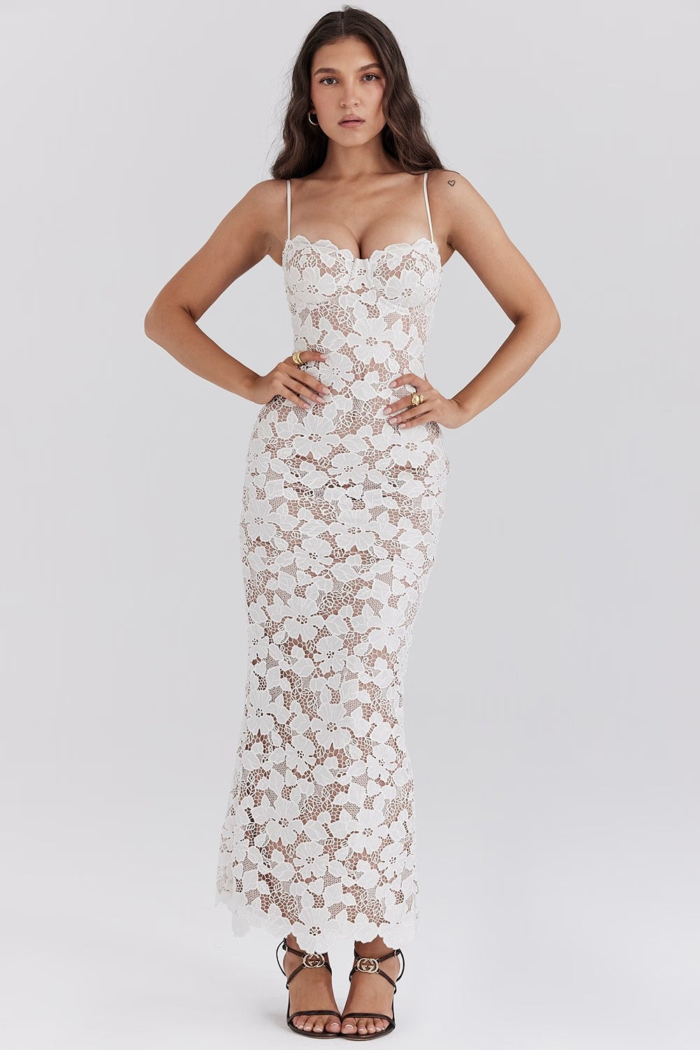 Melivya™ Isabella- Pearl Blossom Maxi Dress