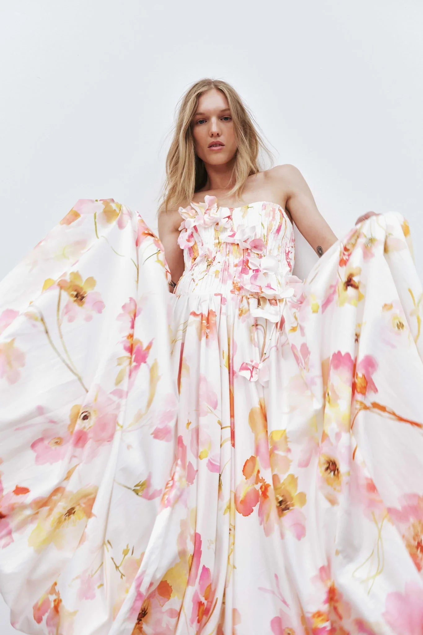 Melivya™ Golden Garden Strapless Gown