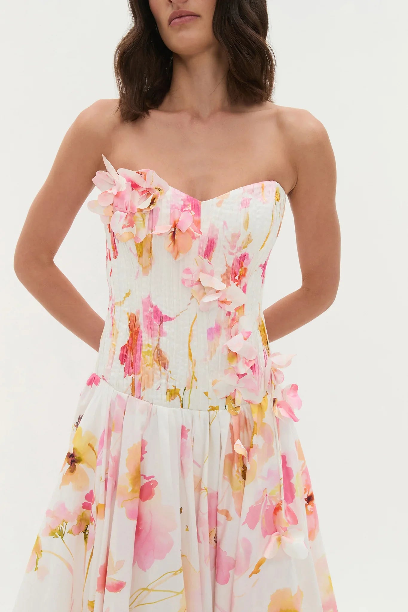 Melivya™ Golden Garden Strapless Gown