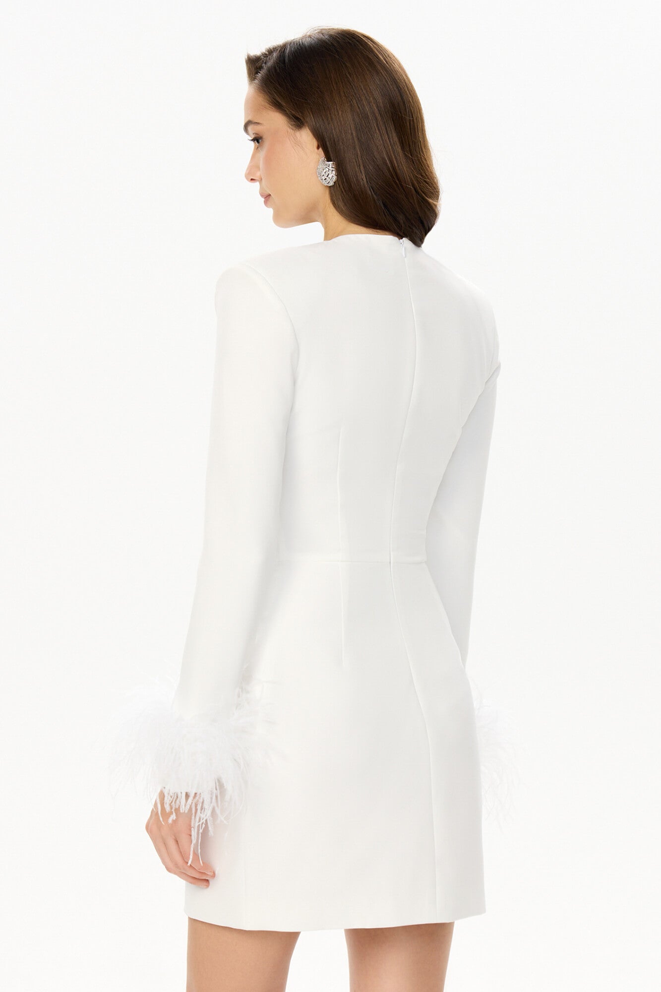 Melivya™ Wrap Feather Sleeve Mini Dress