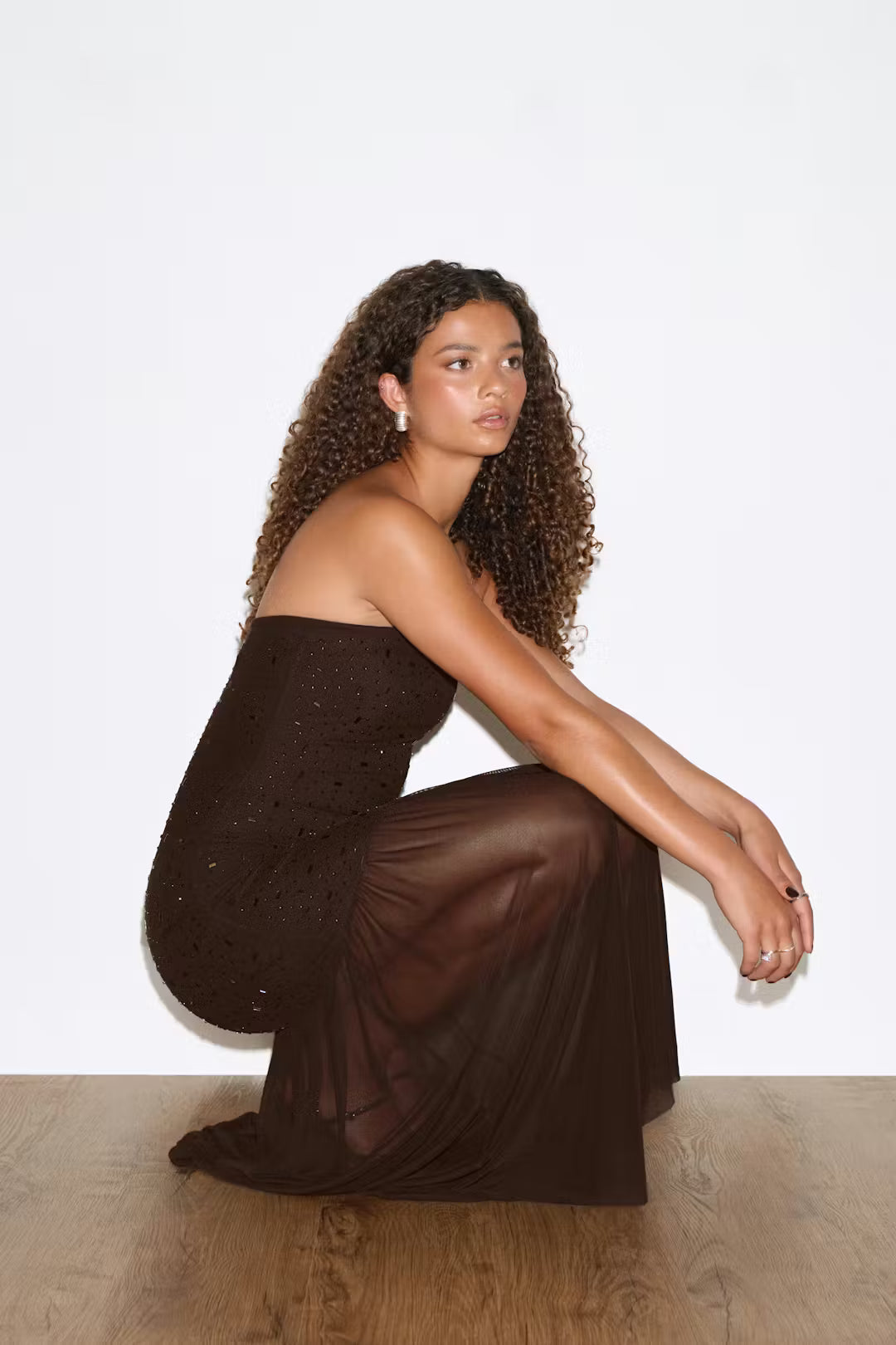 Melivya™ Amber Veil Strapless Gown