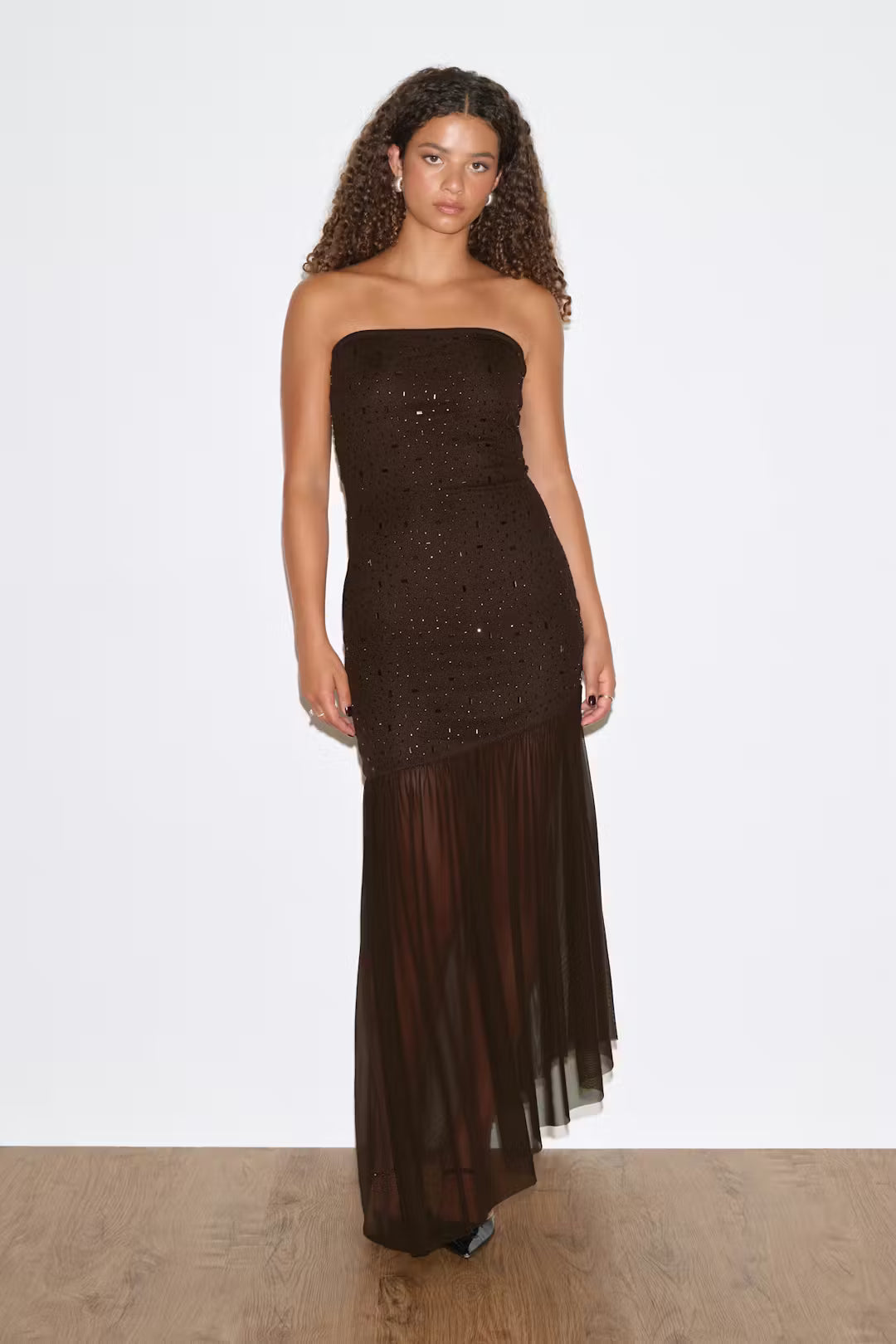 Melivya™ Amber Veil Strapless Gown