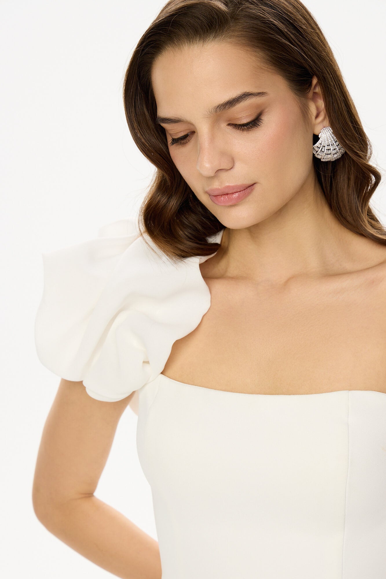 Melivya™ Flounced Bottom One Shoulder Bustier Dress