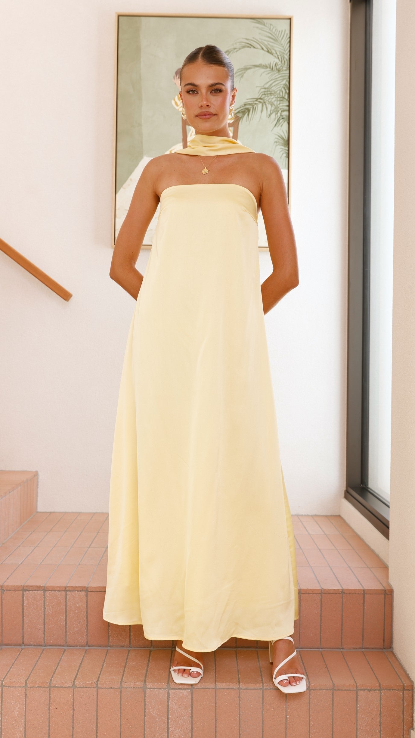 Melivya™ Strapless Scarf Maxi Dress