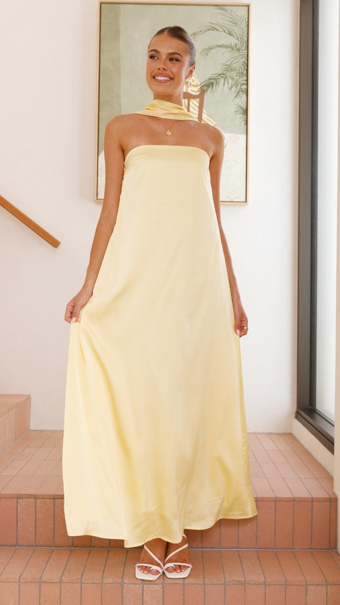 Melivya™ Strapless Scarf Maxi Dress
