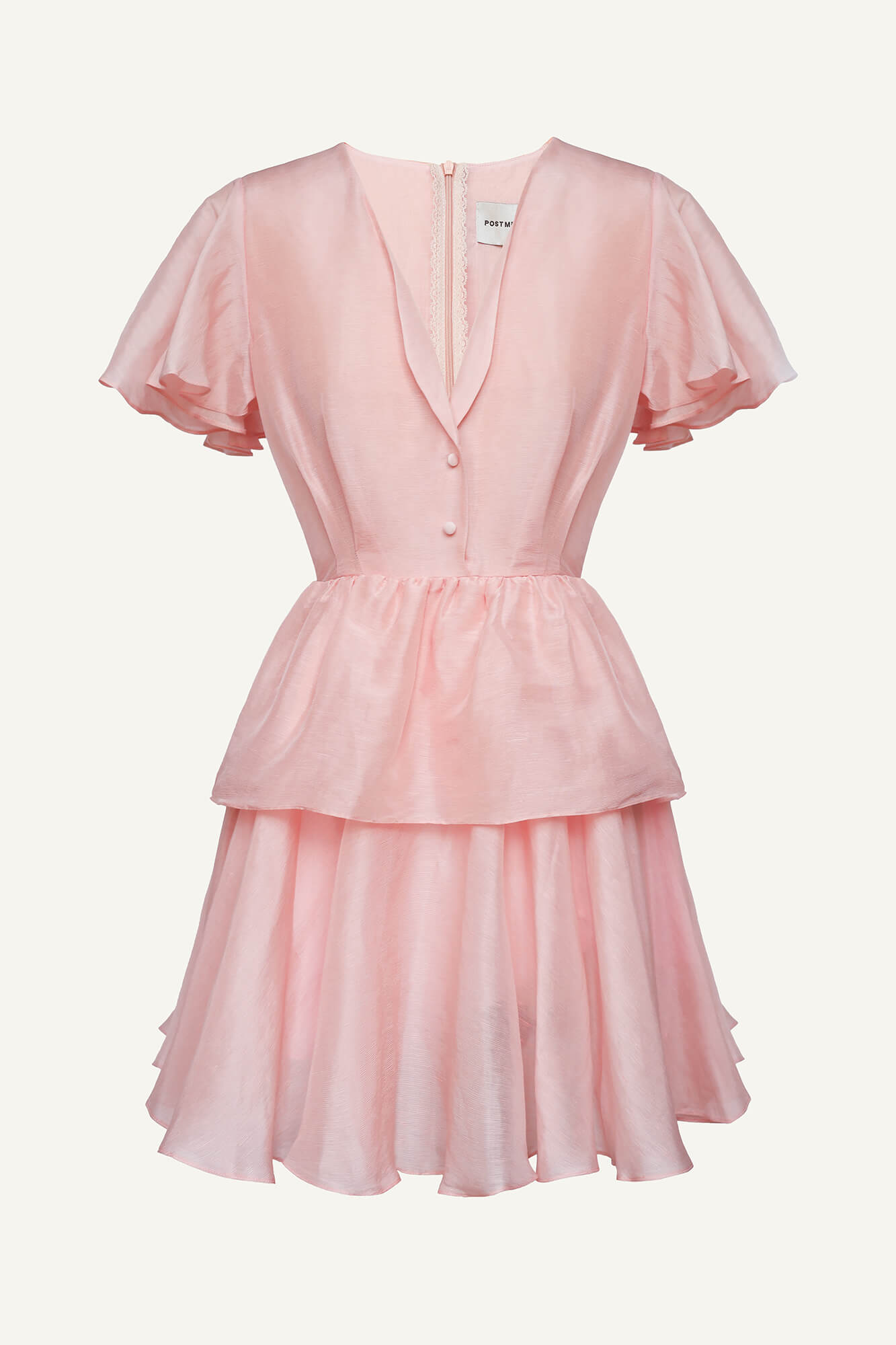Melivya™ Mini Dress with Peplum and Ruffle Sleeves