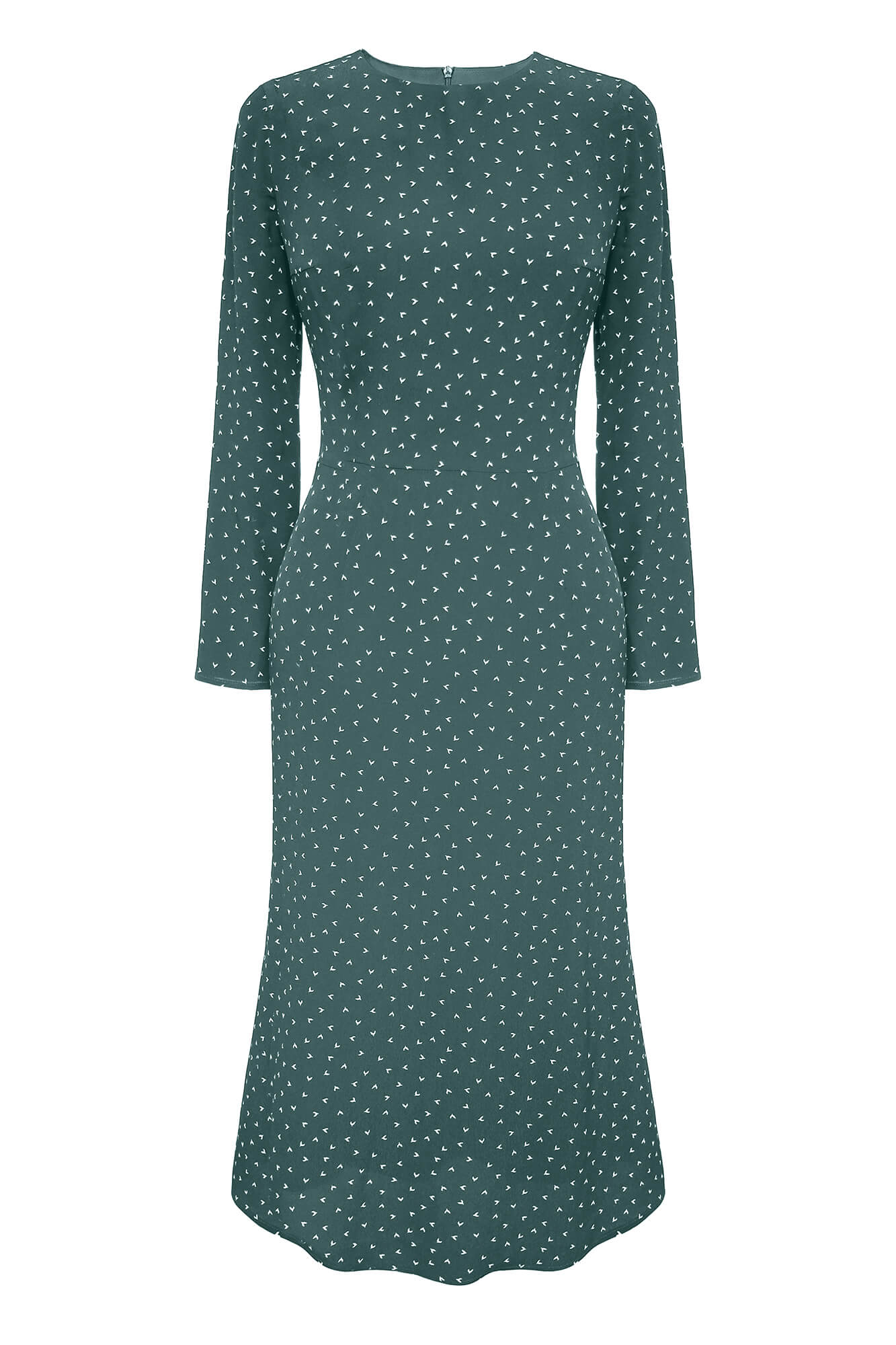 Melivya™ Godet Silhouette Long Sleeve Midi Dress