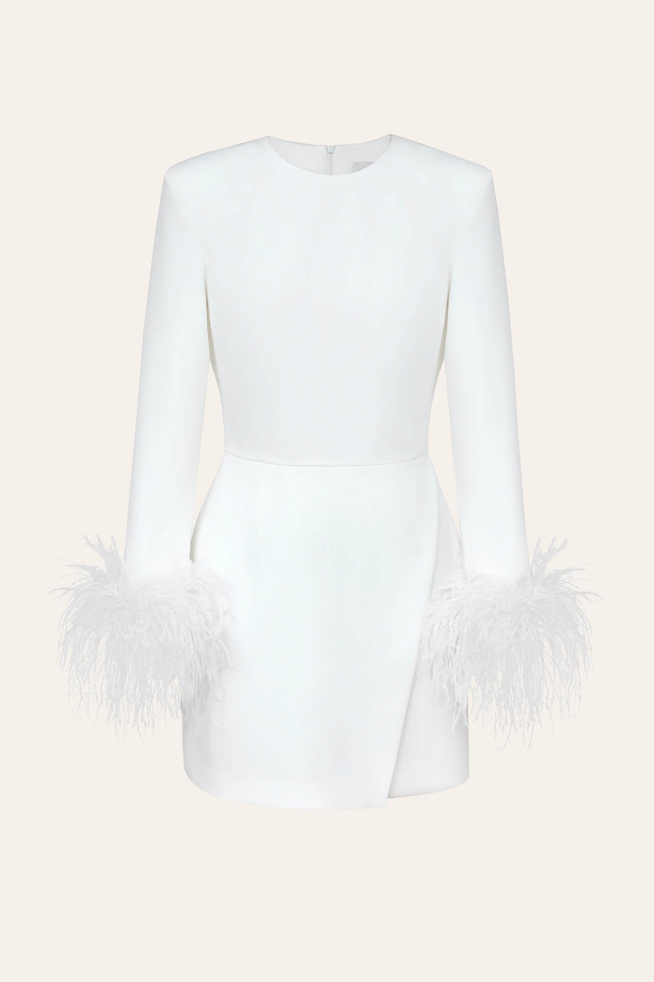 Melivya™ Wrap Feather Sleeve Mini Dress