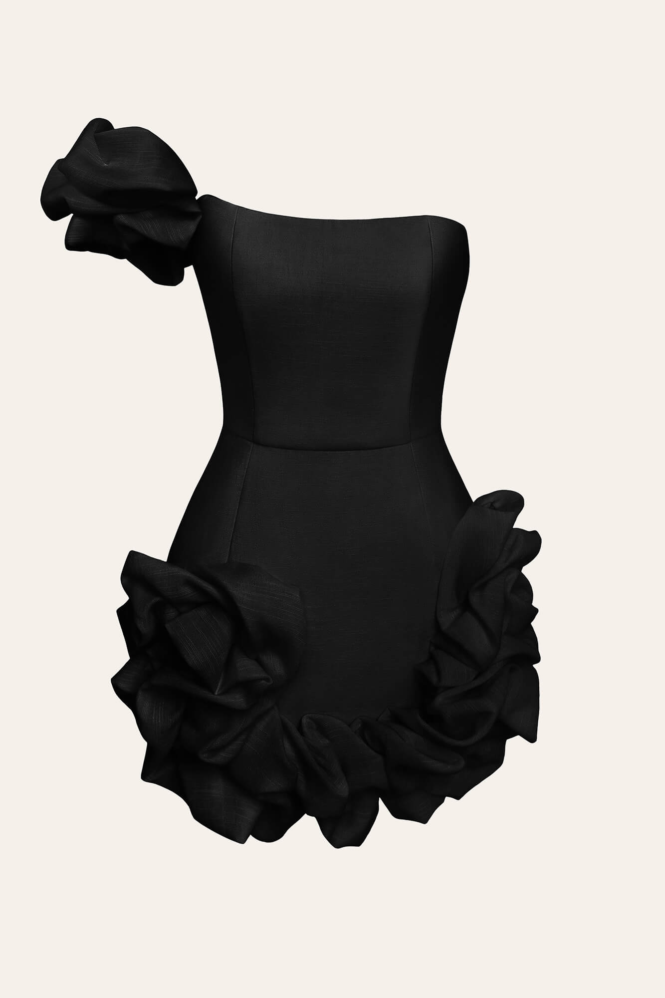 Melivya™ Flounced Bottom One Shoulder Bustier Dress