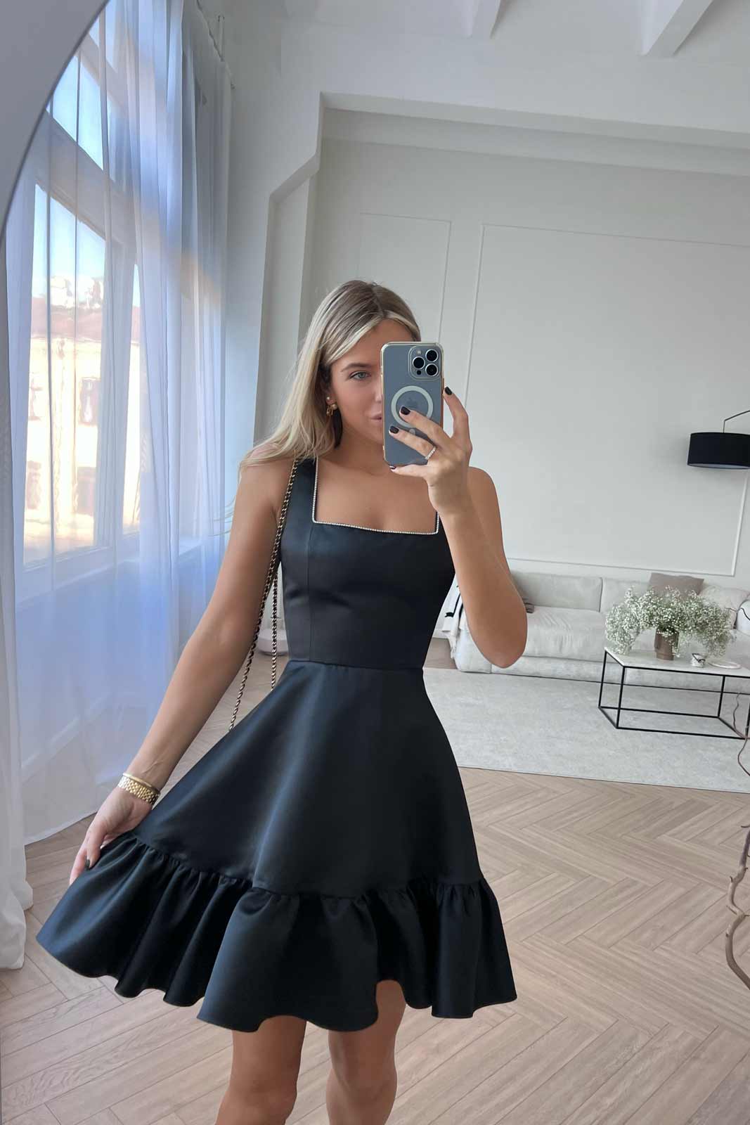 Melivya™ Bottom Flounced Strap Mini Dress