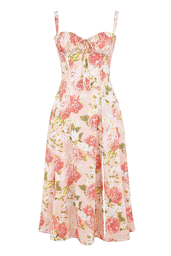 Melivya™ CARMEN PINK PEONY PRINT COTTON BUSTIER - Pink
