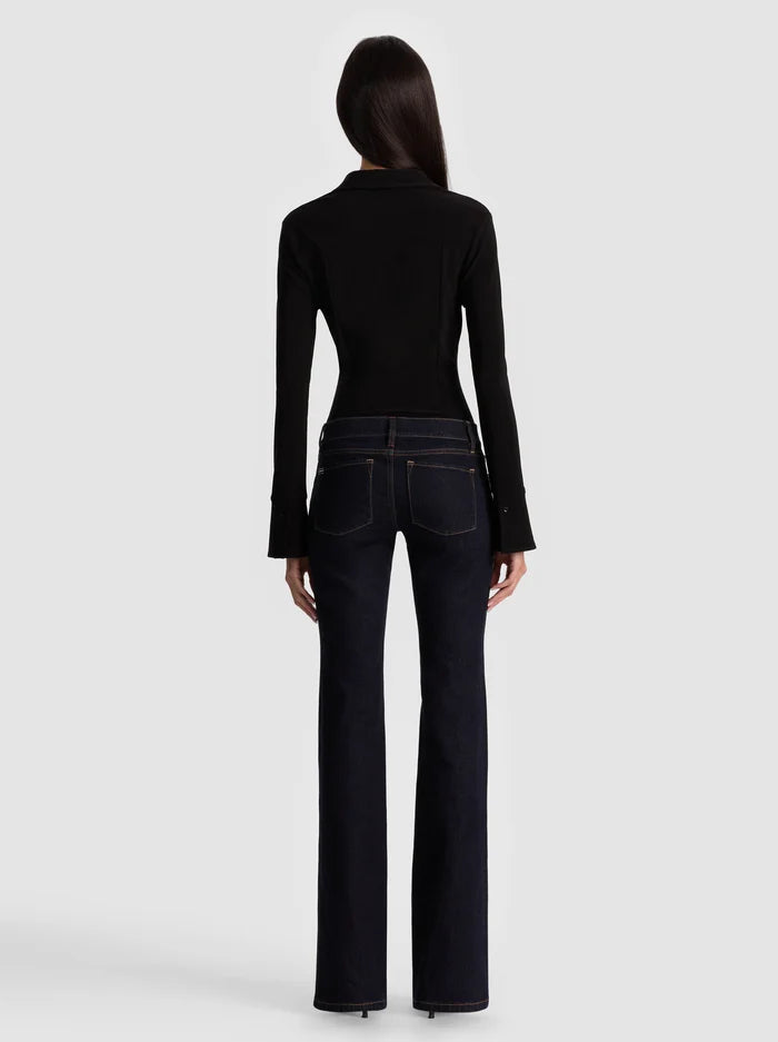 Melivya™ Dark Blue Low-Rise Bootcut Jeans