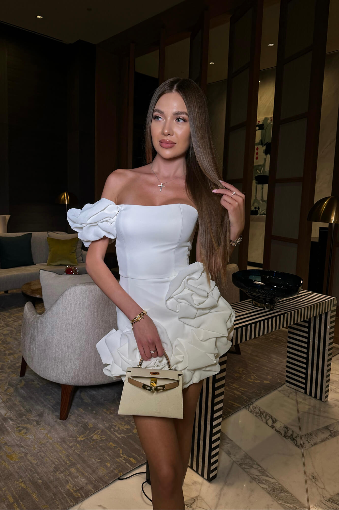 Melivya™ Flounced Bottom One Shoulder Bustier Dress