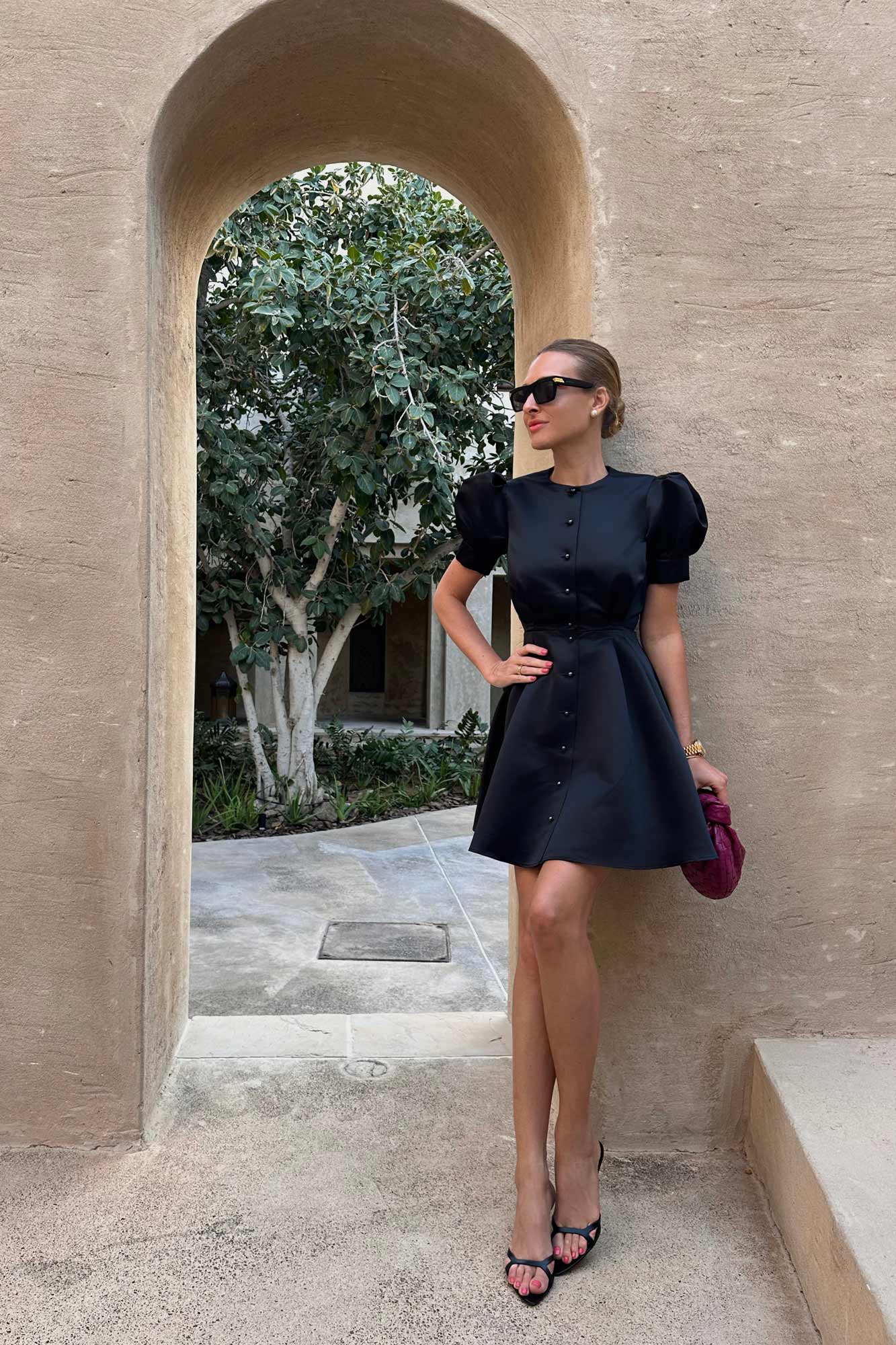 Melivya™ Button Front Mini Dress