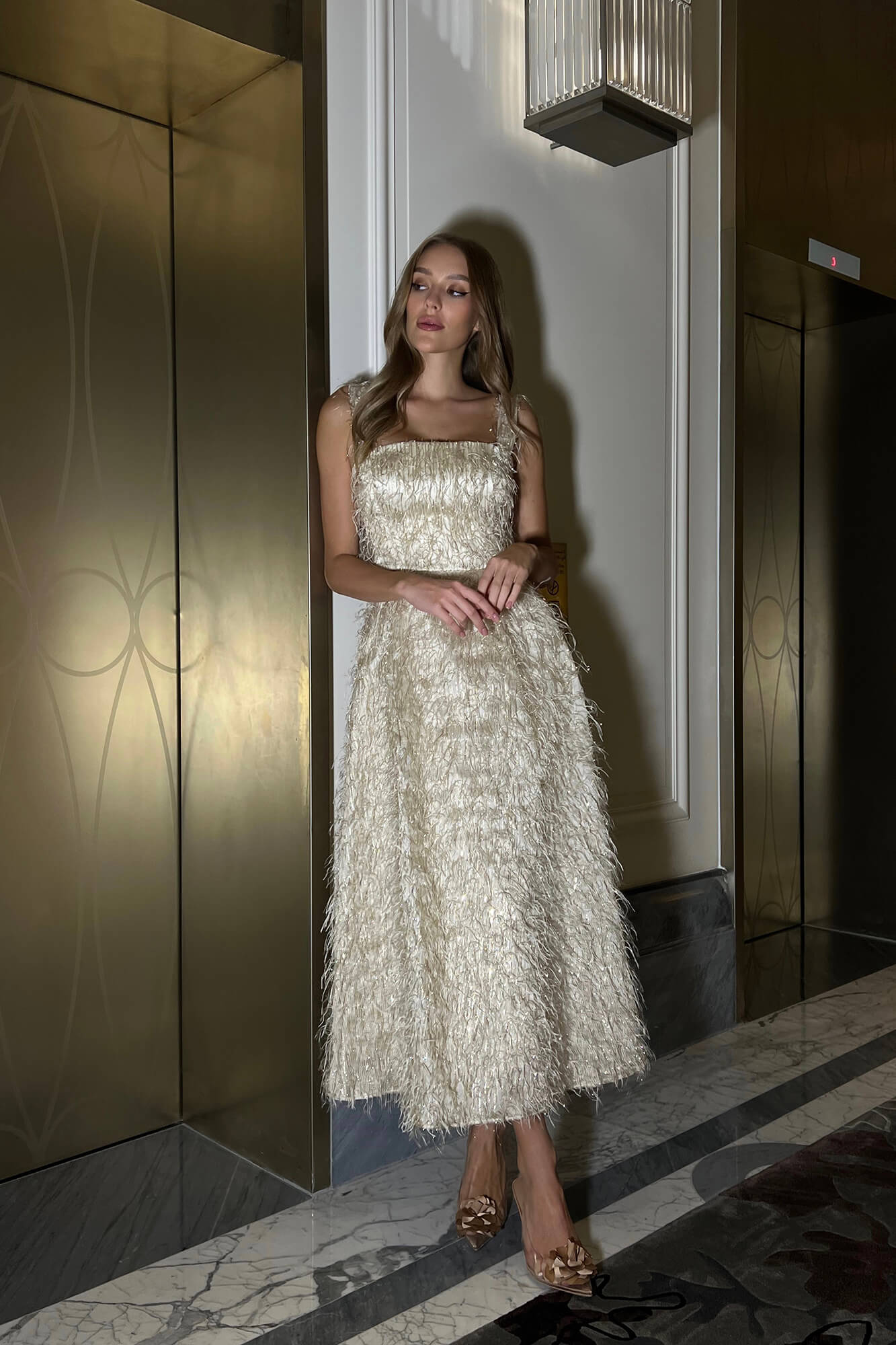 Melivya™ Pleated Corset Midi Dress