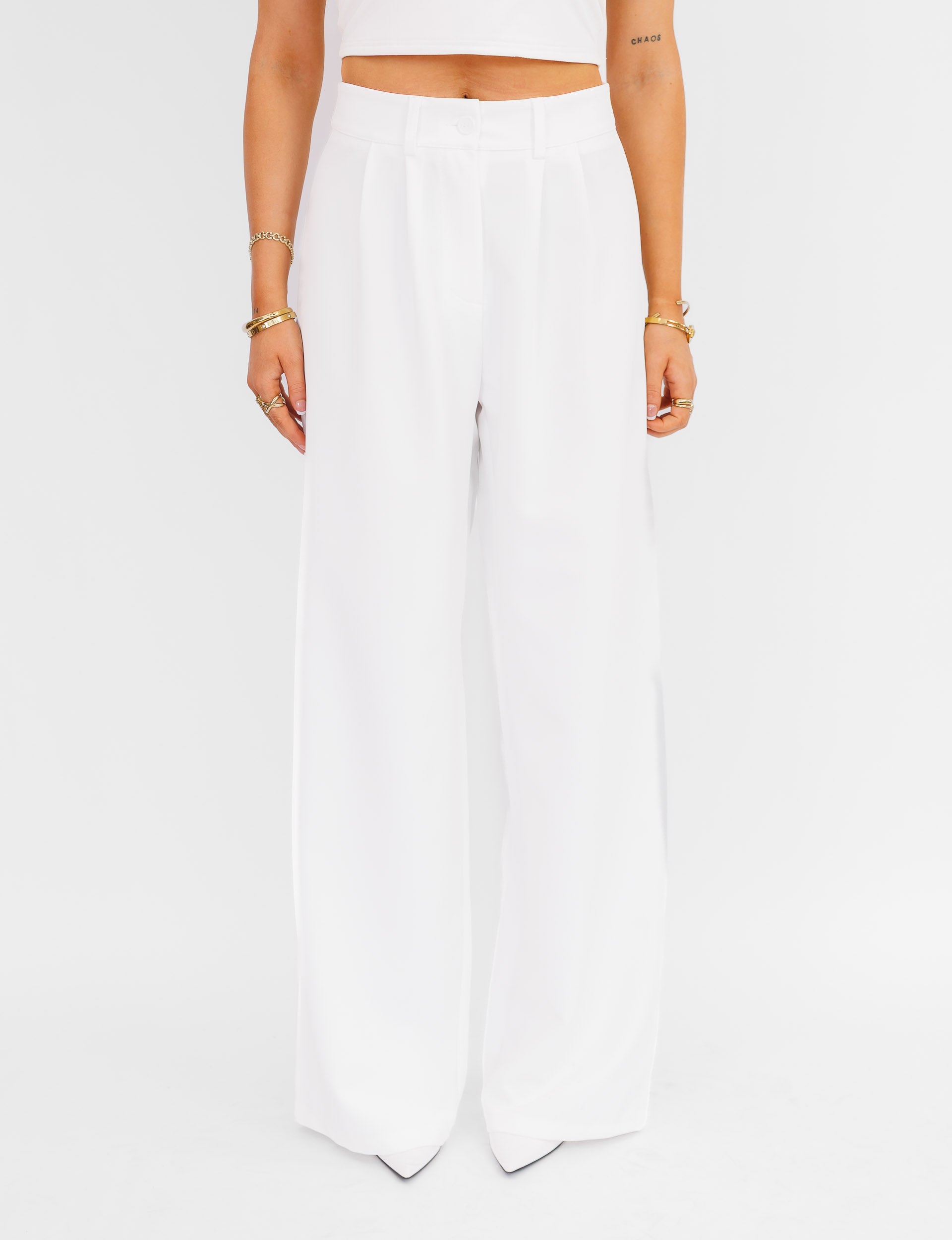 Melivya™  Serene Linen Trousers – White