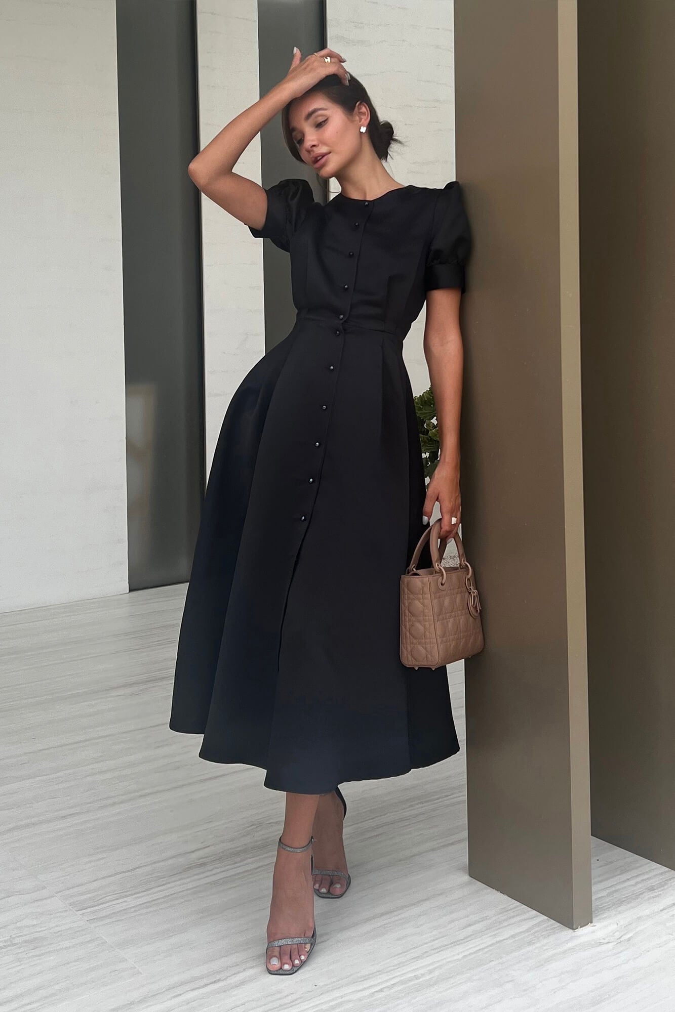Melivya™ Button Front Midi Dress