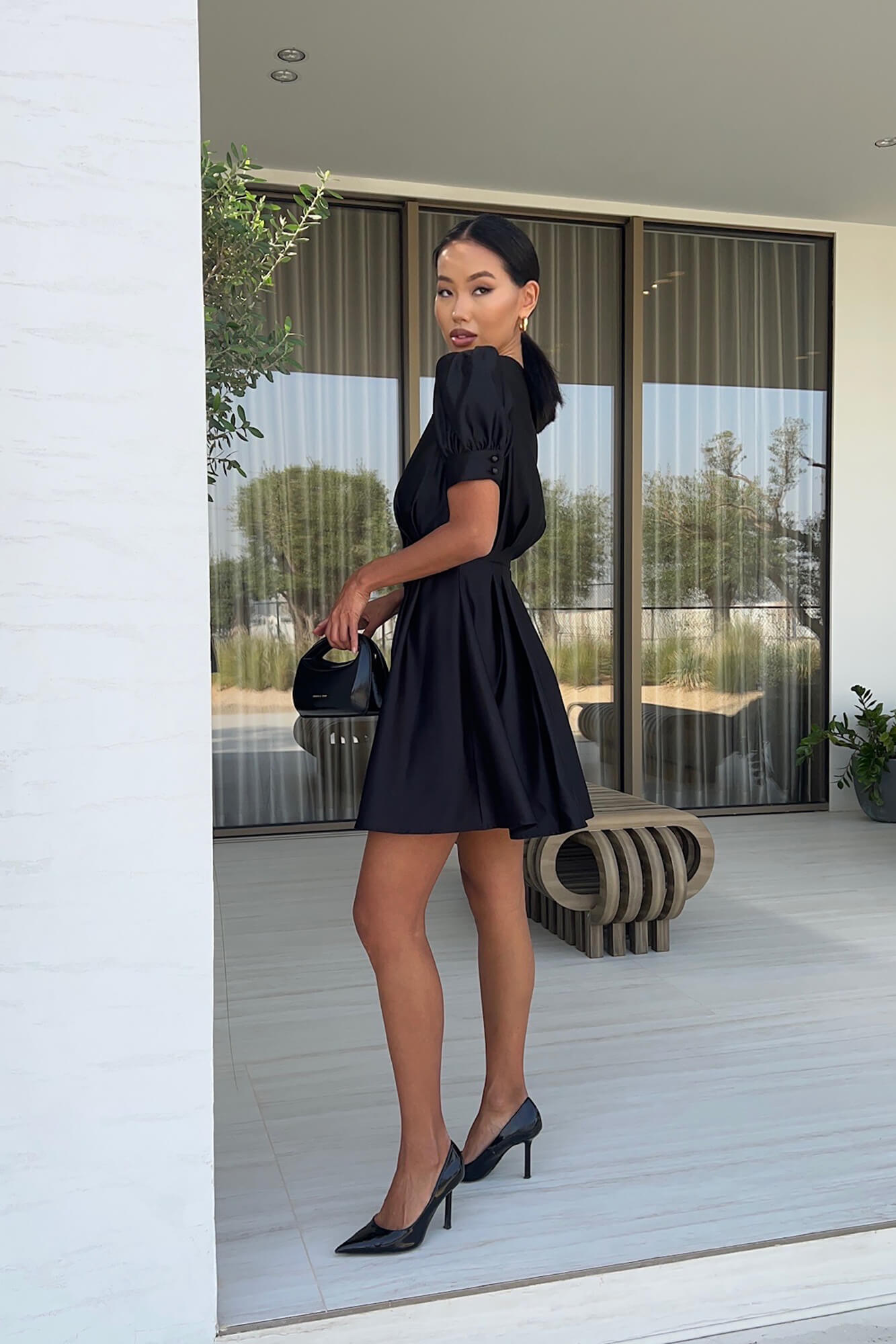 Melivya™ Button Front Mini Dress