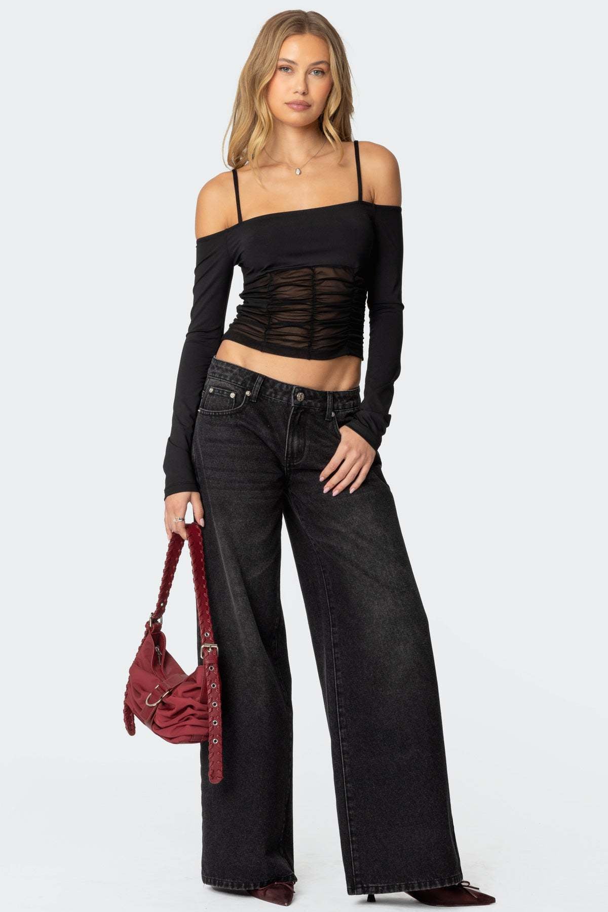 Melivya™ Black Westbrook Vintage Wide Jeans