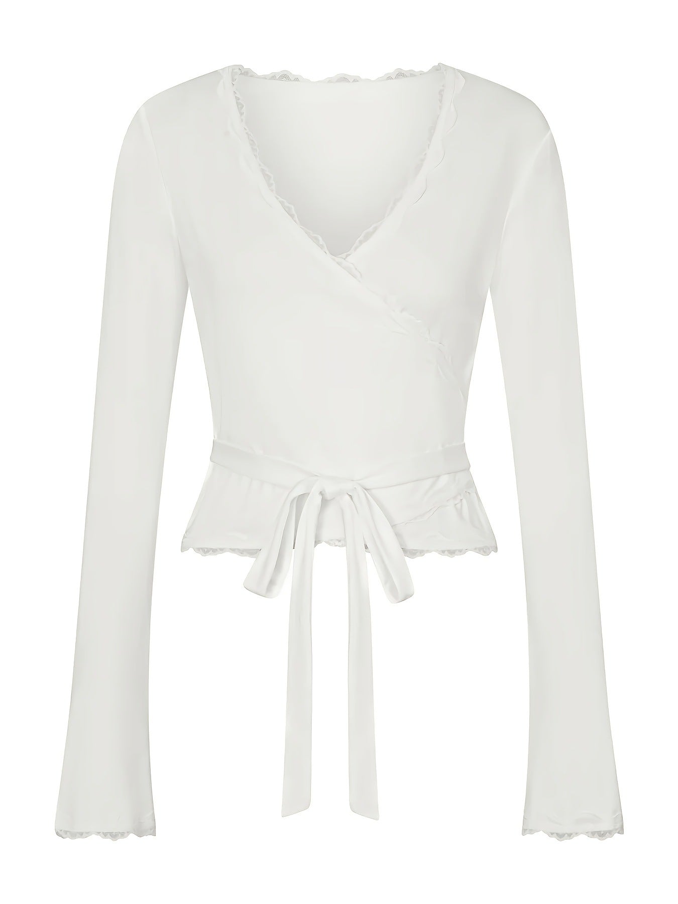Melivya™ Fitted Lace Long Sleeve Blouse