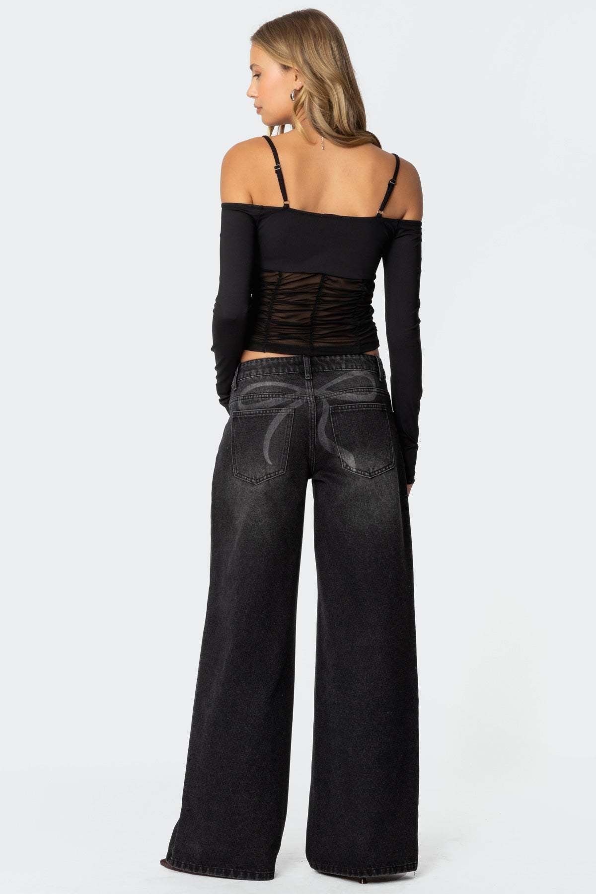 Melivya™ Black Westbrook Vintage Wide Jeans