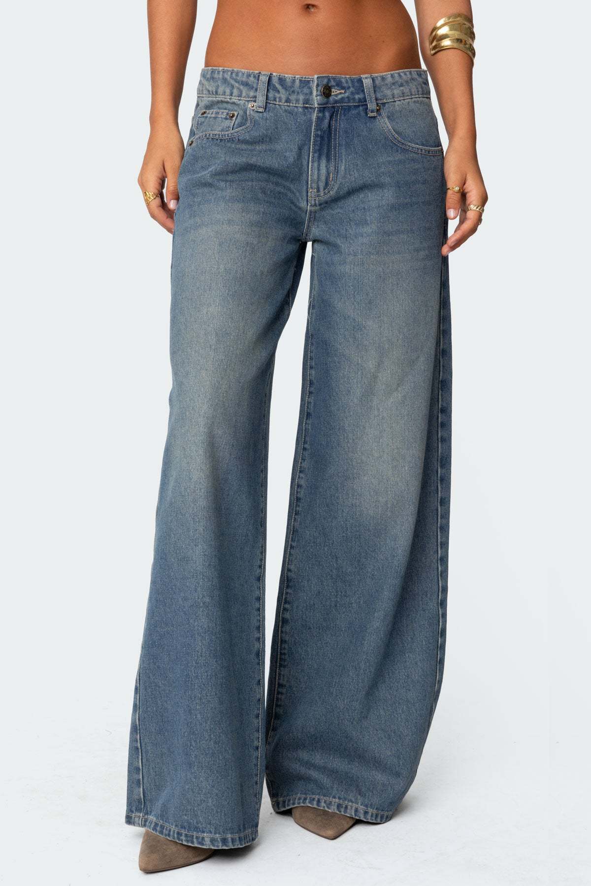 Melivya™ Blue Westbrook Vintage Wide Jeans