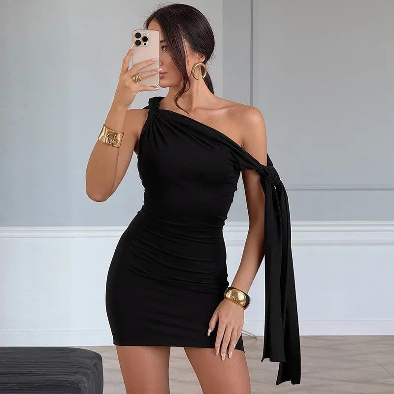 Melivya™ One Shoulder Sleeveless Bodycon