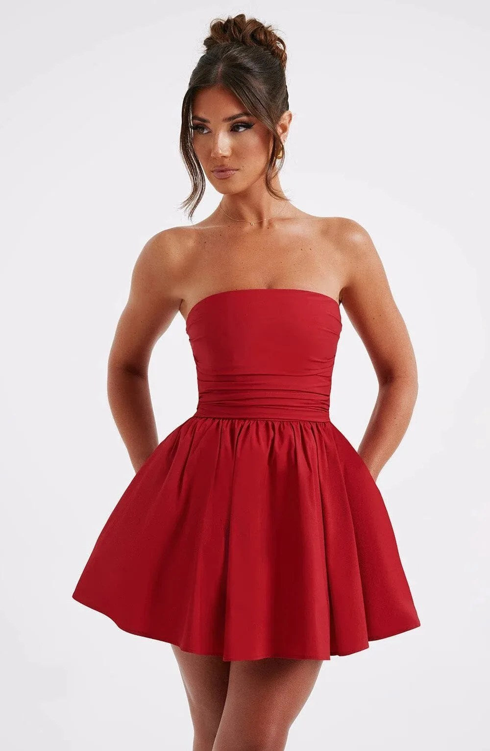 Melivya™ Strapless Bow Tie Mini Dress