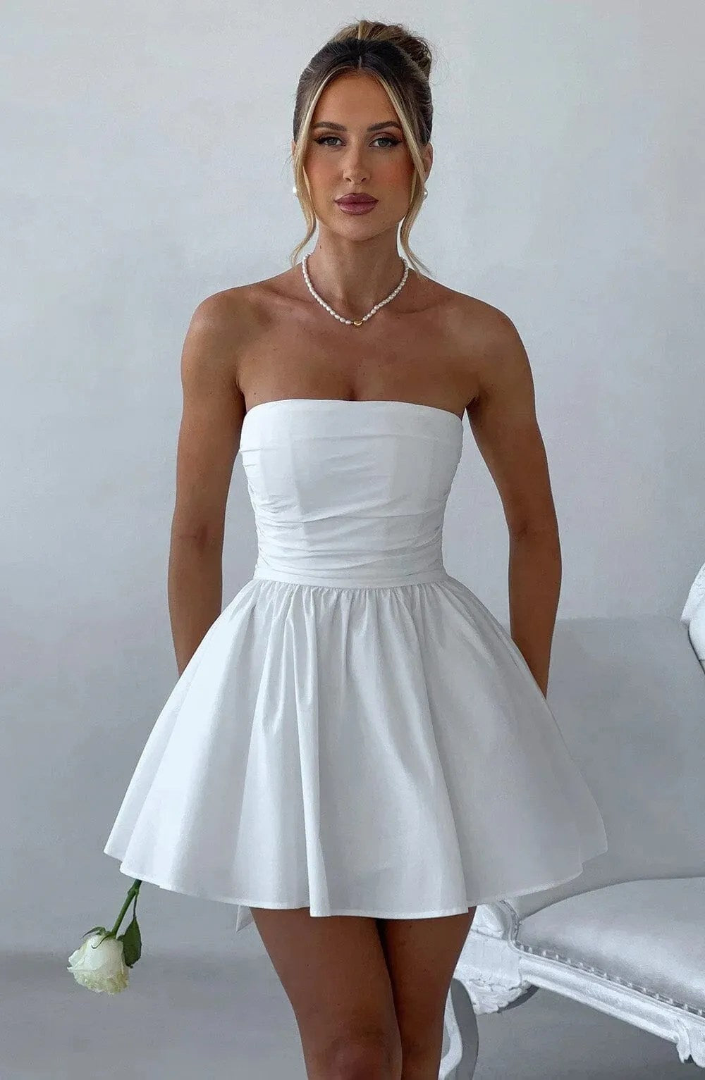 Melivya™ Strapless Bow Tie Mini Dress