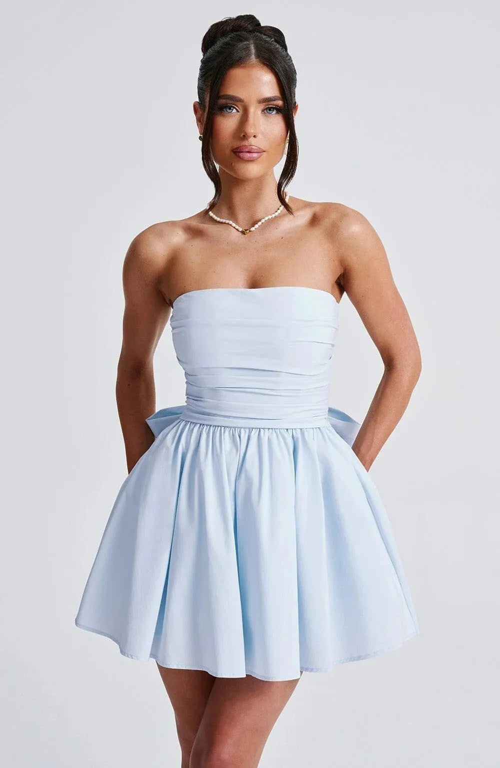 Melivya™ Strapless Bow Tie Mini Dress