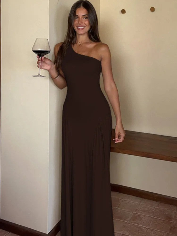Melivya™ One Shoulder A-Line Shoulder Dress