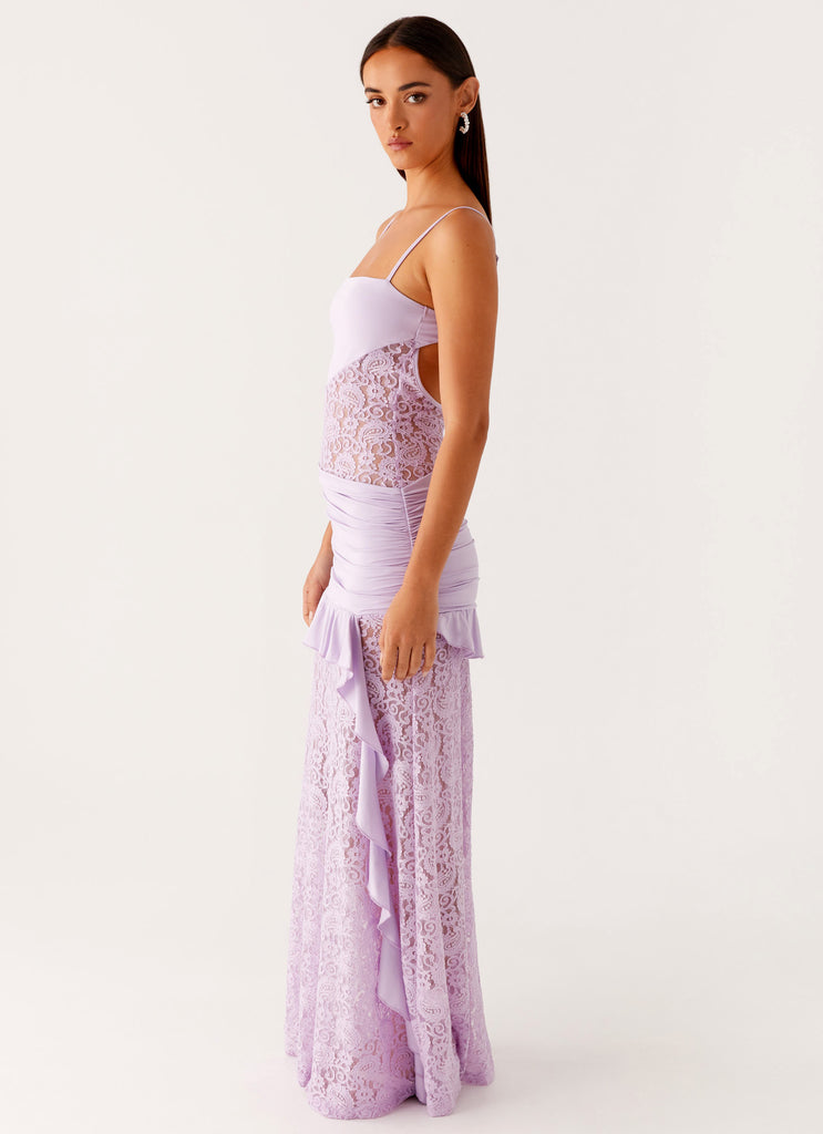 Melivya™ Lilac Veil Ruffle Gown