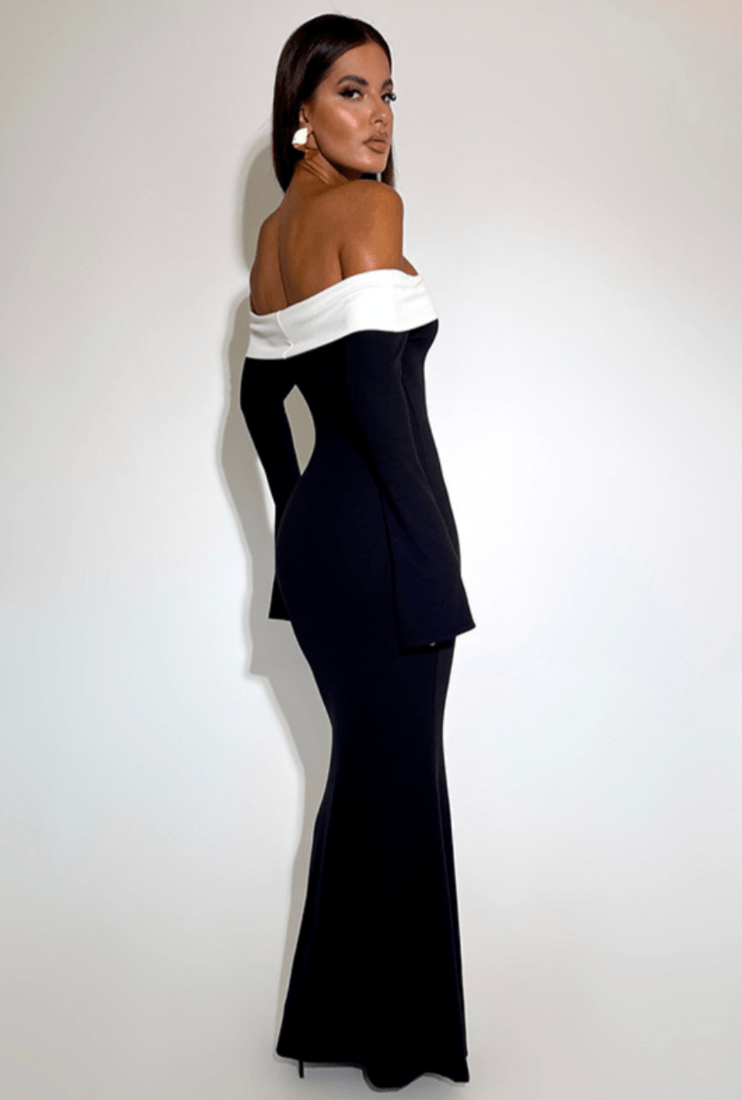 Melivya™ EMILION BLACK CLASSY OFF SHOULDER  MAXI DRESS - Black