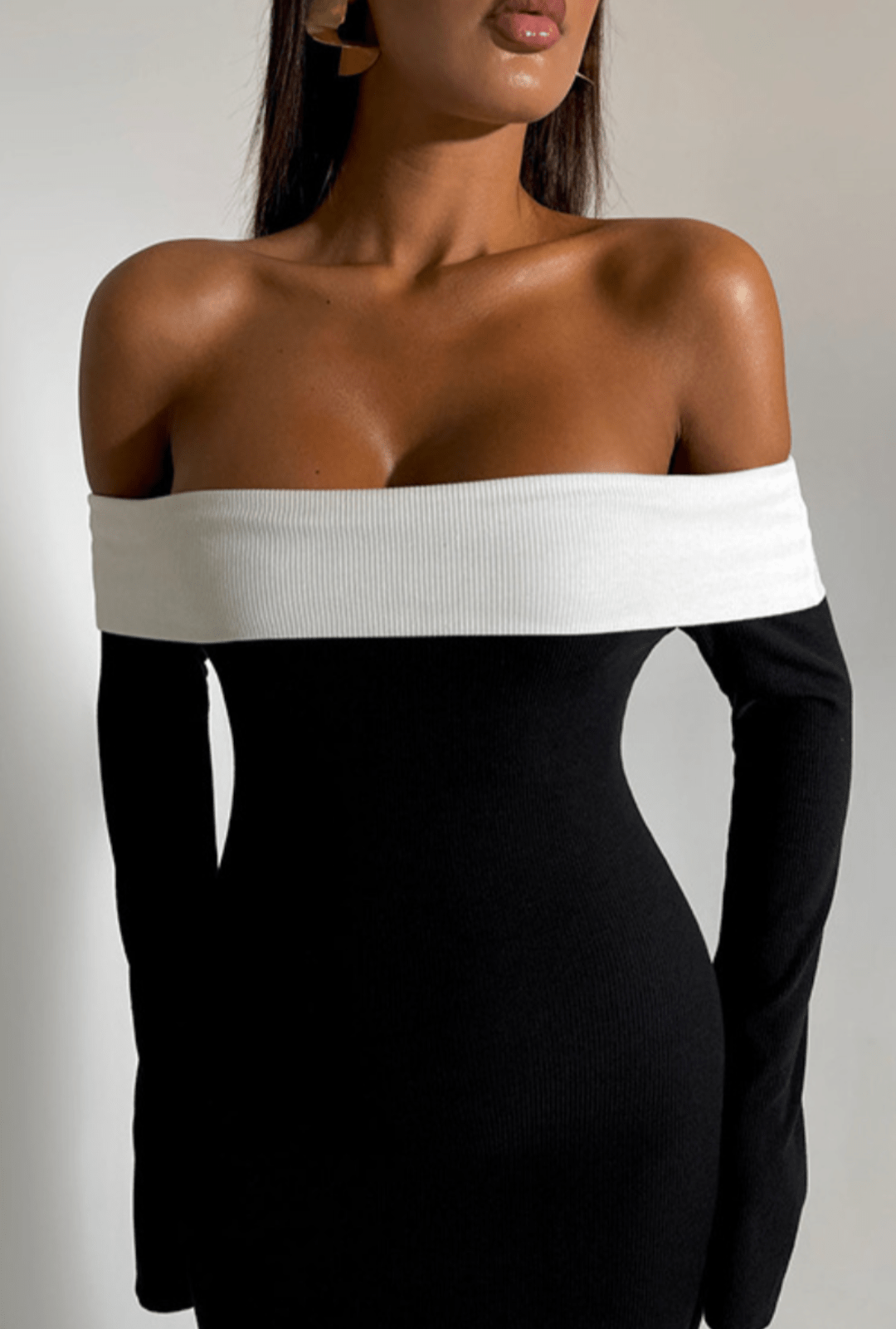 Melivya™ EMILION BLACK CLASSY OFF SHOULDER  MAXI DRESS - Black