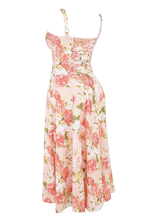 Melivya™ CARMEN PINK PEONY PRINT COTTON BUSTIER - Pink