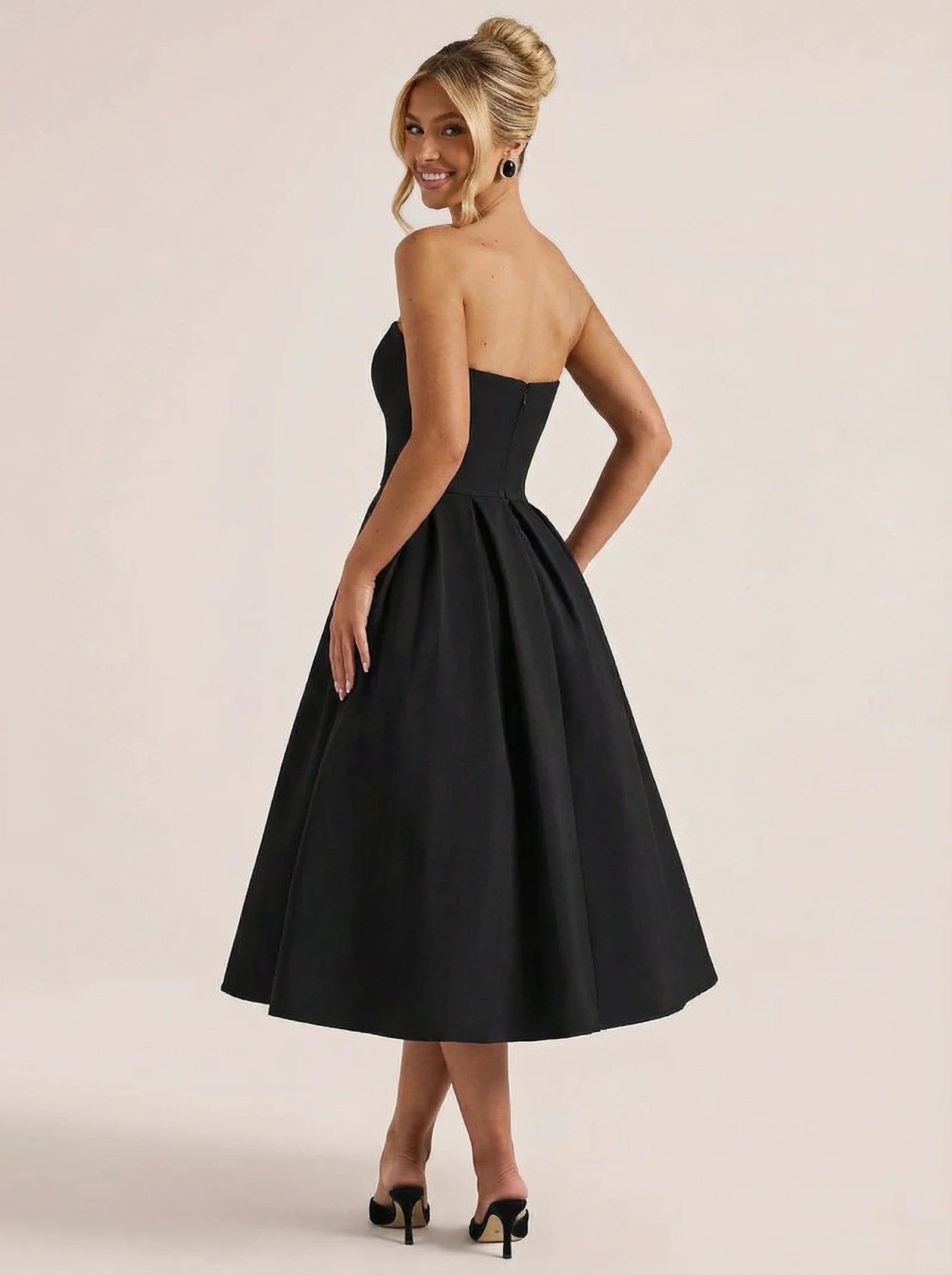 Melivya™ Off-shoulder Strapless  Midi Dress